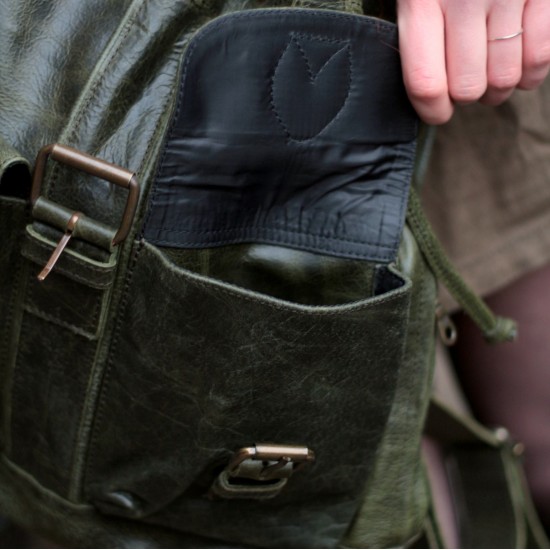 Rucksack Large Olive Green Leather